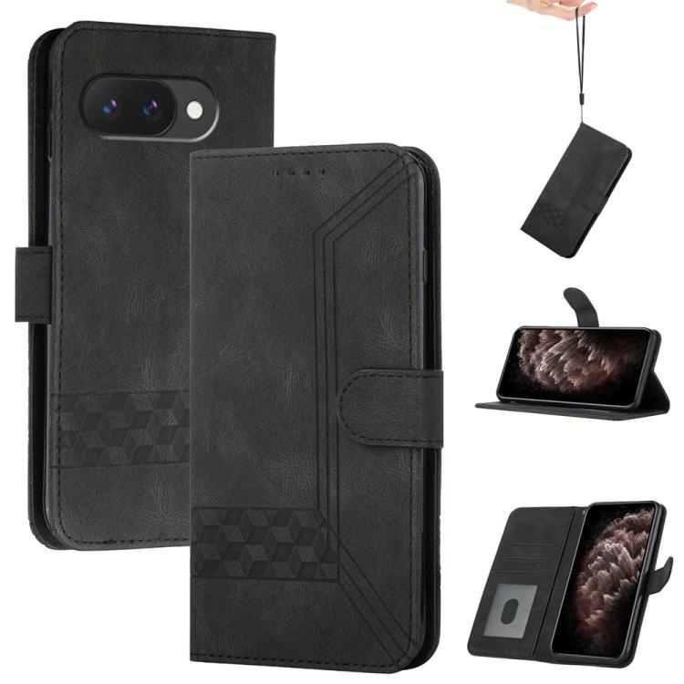 Cubic Skin Feel Flip Leather Phone Case, For Google Pixel 11a, For Google Pixel 10a, For Google Pixel 10 Pro XL, For Google Pixel 10 / Pixel 10 Pro, For Google Pixel 9a, For Google Pixel 9 Pro, For Google Pixel 9, For Google Pixel 8a