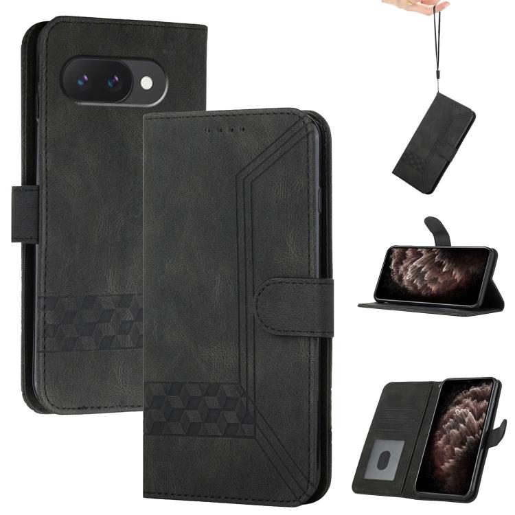 Cubic Skin Feel Flip Leather Phone Case, For Google Pixel 11a, For Google Pixel 10a, For Google Pixel 10 Pro XL, For Google Pixel 10 / Pixel 10 Pro, For Google Pixel 9a, For Google Pixel 9 Pro, For Google Pixel 9, For Google Pixel 8a