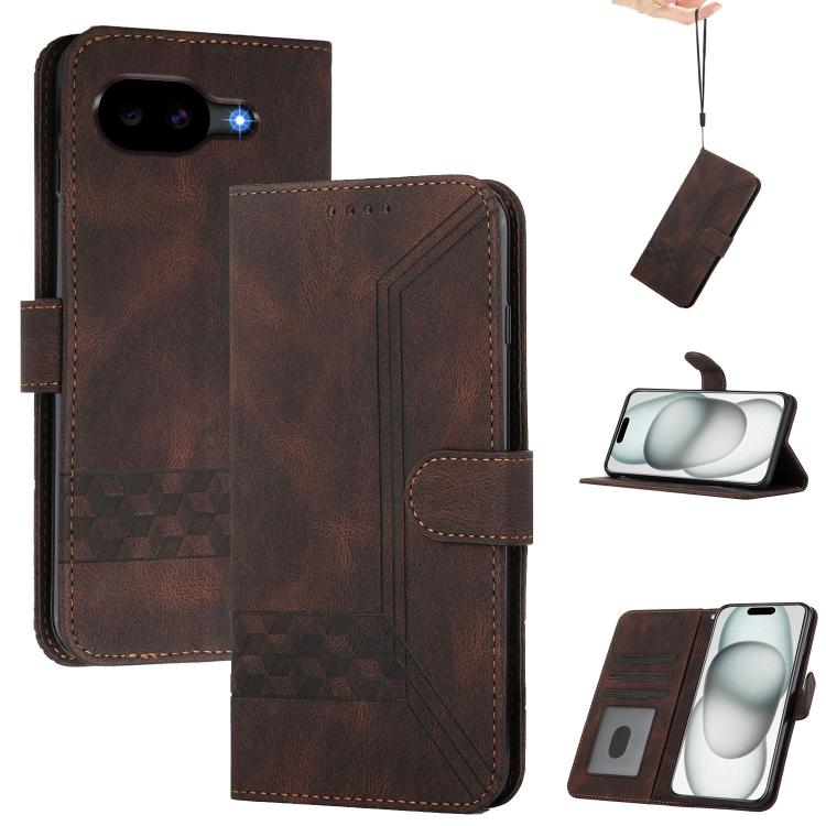 Cubic Skin Feel Flip Leather Phone Case, For Google Pixel 11a, For Google Pixel 10a, For Google Pixel 10 Pro XL, For Google Pixel 10 / Pixel 10 Pro, For Google Pixel 9a, For Google Pixel 9 Pro, For Google Pixel 9, For Google Pixel 8a