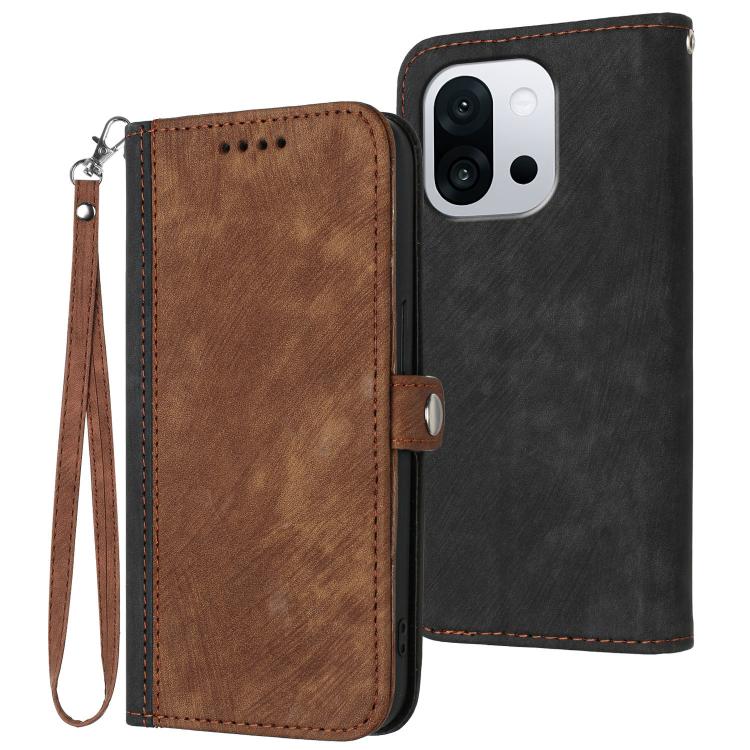 Side Buckle Double Fold Hand Strap Leather Phone Case, For OnePlus Turbo 6 / 6V, For OnePlus Ace 6, For OnePlus 15, For OnePlus 13T, For OnePlus Ace 5 / 13R Global, For OnePlus 12, For OnePlus Ace 2V