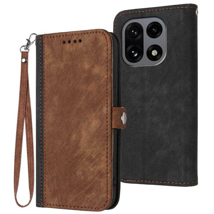 Side Buckle Double Fold Hand Strap Leather Phone Case, For OnePlus Turbo 6 / 6V, For OnePlus Ace 6, For OnePlus 15, For OnePlus 13T, For OnePlus Ace 5 / 13R Global, For OnePlus 12, For OnePlus Ace 2V