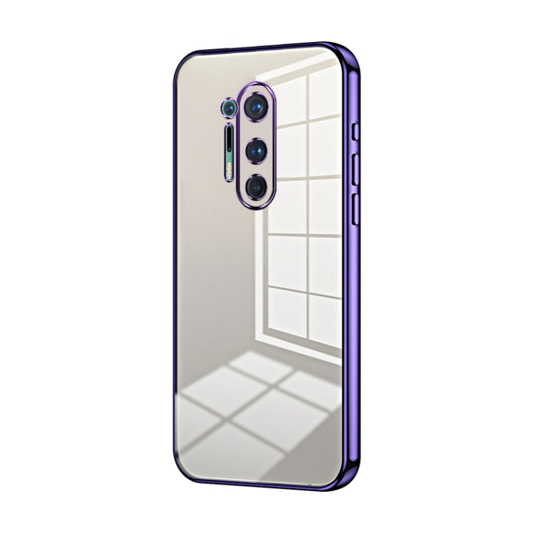 Transparent Plating Fine Hole Phone Case, For OnePlus 8 Pro, For OnePlus 8