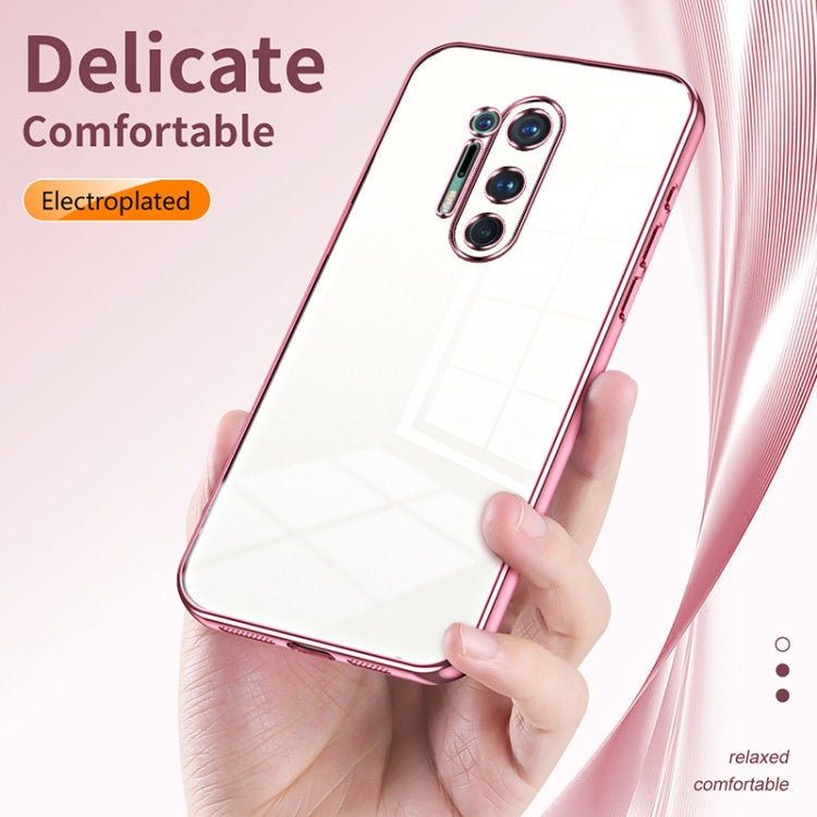 Transparent Plating Fine Hole Phone Case, For OnePlus 8 Pro, For OnePlus 8