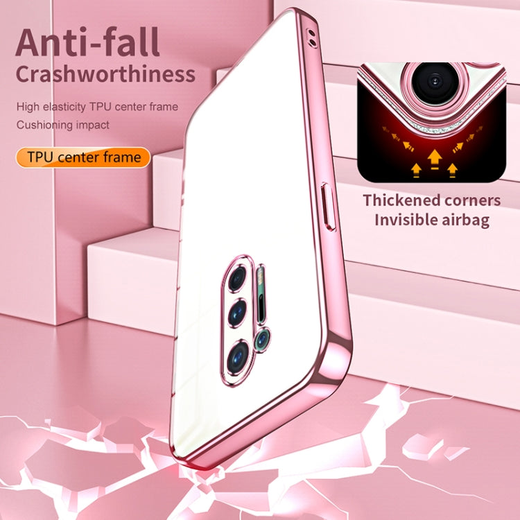 Transparent Plating Fine Hole Phone Case, For OnePlus 8 Pro, For OnePlus 8