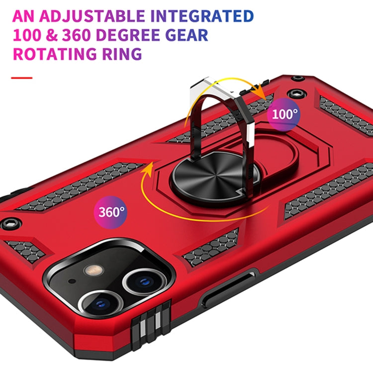 Red phone case with adjustable 360° rotating ring and raised camera cover