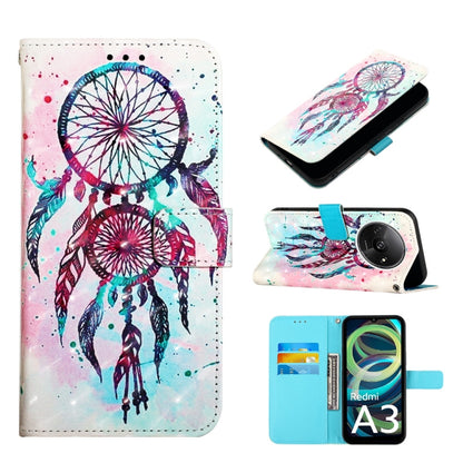White leather flip phone case with multicolor dreamcatcher artwork and front card holder