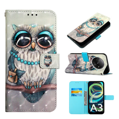 White leather flip phone case with owl face artwork and small owl card patch