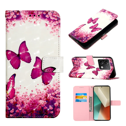 Flip leather phone case, white with pink butterflies and floral scene; card slot flap.