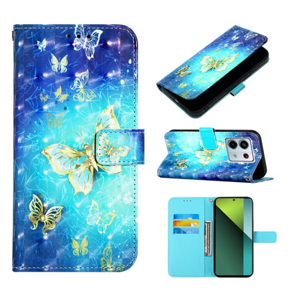 Blue butterfly star-style flip phone case with wallet cover and card slot