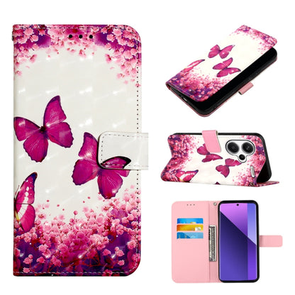 Pink butterfly floral flip phone case with wallet cover and card slot