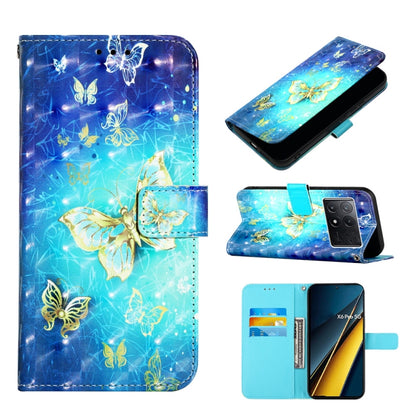 Butterfly and floral blue flip leather phone case with magnetic closure and camera cutout