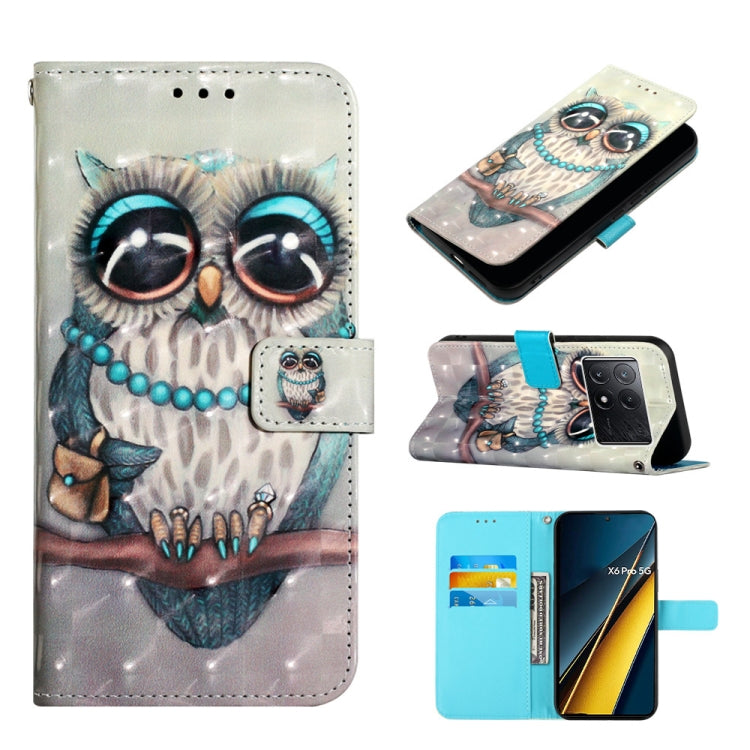 Flip leather phone case with owl face print, card slot and magnetic flip closure