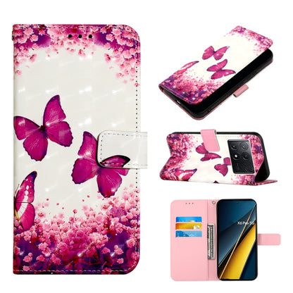 Flip leather phone case with pink butterfly print and wallet-style flip cover