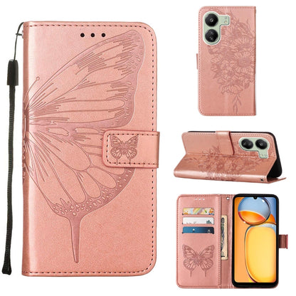 Embossed Butterfly Leather Phone Case, For Xiaomi Redmi Note 13 5G Global, For Xiaomi Redmi 13C, For Xiaomi Redmi Note 13 Pro+ 5G, For Xiaomi Redmi Note 13 Pro 5G Global, For Xiaomi Poco M6 Pro 5G / Redmi 12 4G/5G, For Xiaomi Redmi K70 / K70 Pro       ...