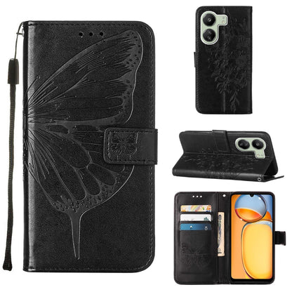 Embossed Butterfly Leather Phone Case, For Xiaomi Redmi Note 13 5G Global, For Xiaomi Redmi 13C, For Xiaomi Redmi Note 13 Pro+ 5G, For Xiaomi Redmi Note 13 Pro 5G Global, For Xiaomi Poco M6 Pro 5G / Redmi 12 4G/5G, For Xiaomi Redmi K70 / K70 Pro       ...