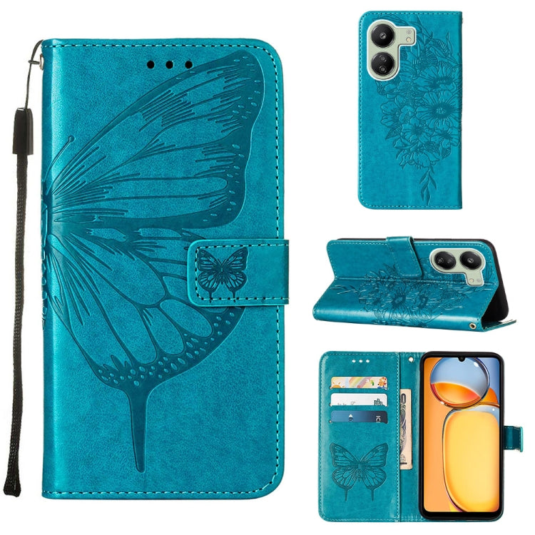 Embossed Butterfly Leather Phone Case, For Xiaomi Redmi Note 13 5G Global, For Xiaomi Redmi 13C, For Xiaomi Redmi Note 13 Pro+ 5G, For Xiaomi Redmi Note 13 Pro 5G Global, For Xiaomi Poco M6 Pro 5G / Redmi 12 4G/5G, For Xiaomi Redmi K70 / K70 Pro       ...