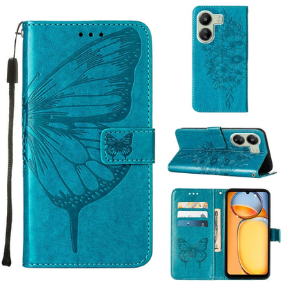 Embossed Butterfly Leather Phone Case, For Xiaomi Redmi Note 13 5G Global, For Xiaomi Redmi 13C, For Xiaomi Redmi Note 13 Pro+ 5G, For Xiaomi Redmi Note 13 Pro 5G Global, For Xiaomi Poco M6 Pro 5G / Redmi 12 4G/5G, For Xiaomi Redmi K70 / K70 Pro       ...