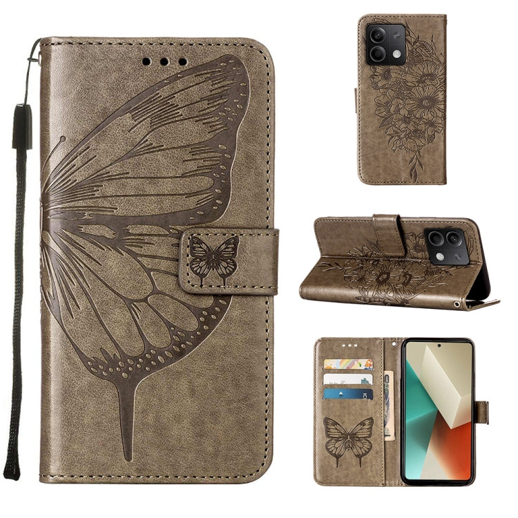 Embossed Butterfly Leather Phone Case, For Xiaomi Redmi Note 13 5G Global, For Xiaomi Redmi 13C, For Xiaomi Redmi Note 13 Pro+ 5G, For Xiaomi Redmi Note 13 Pro 5G Global, For Xiaomi Poco M6 Pro 5G / Redmi 12 4G/5G, For Xiaomi Redmi K70 / K70 Pro       ...