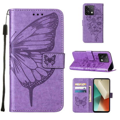 Embossed Butterfly Leather Phone Case, For Xiaomi Redmi Note 13 5G Global, For Xiaomi Redmi 13C, For Xiaomi Redmi Note 13 Pro+ 5G, For Xiaomi Redmi Note 13 Pro 5G Global, For Xiaomi Poco M6 Pro 5G / Redmi 12 4G/5G, For Xiaomi Redmi K70 / K70 Pro       ...