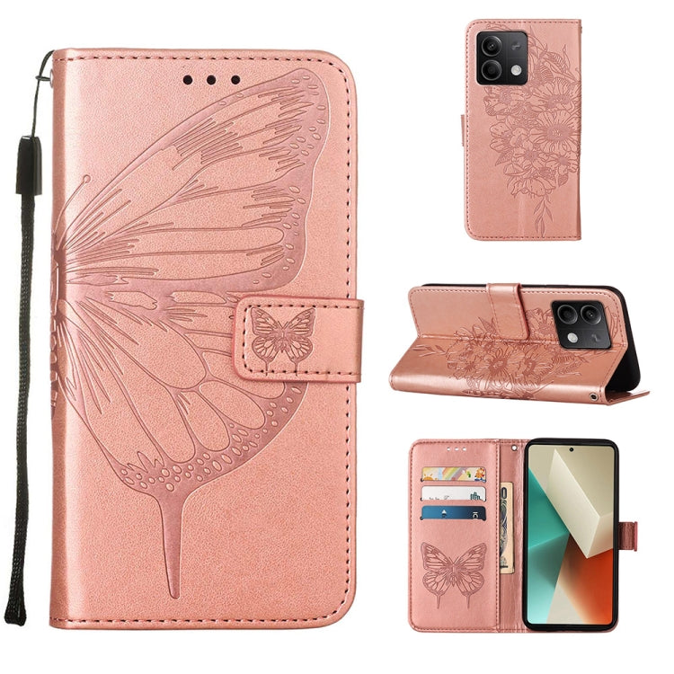 Embossed Butterfly Leather Phone Case, For Xiaomi Redmi Note 13 5G Global, For Xiaomi Redmi 13C, For Xiaomi Redmi Note 13 Pro+ 5G, For Xiaomi Redmi Note 13 Pro 5G Global, For Xiaomi Poco M6 Pro 5G / Redmi 12 4G/5G, For Xiaomi Redmi K70 / K70 Pro       ...