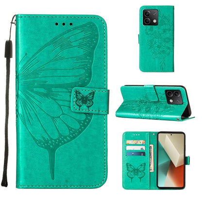 Embossed Butterfly Leather Phone Case, For Xiaomi Redmi Note 13 5G Global, For Xiaomi Redmi 13C, For Xiaomi Redmi Note 13 Pro+ 5G, For Xiaomi Redmi Note 13 Pro 5G Global, For Xiaomi Poco M6 Pro 5G / Redmi 12 4G/5G, For Xiaomi Redmi K70 / K70 Pro       ...
