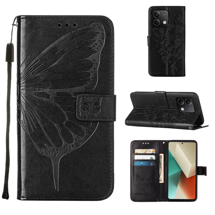 Embossed Butterfly Leather Phone Case, For Xiaomi Redmi Note 13 5G Global, For Xiaomi Redmi 13C, For Xiaomi Redmi Note 13 Pro+ 5G, For Xiaomi Redmi Note 13 Pro 5G Global, For Xiaomi Poco M6 Pro 5G / Redmi 12 4G/5G, For Xiaomi Redmi K70 / K70 Pro       ...