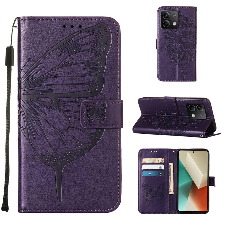 Embossed Butterfly Leather Phone Case, For Xiaomi Redmi Note 13 5G Global, For Xiaomi Redmi 13C, For Xiaomi Redmi Note 13 Pro+ 5G, For Xiaomi Redmi Note 13 Pro 5G Global, For Xiaomi Poco M6 Pro 5G / Redmi 12 4G/5G, For Xiaomi Redmi K70 / K70 Pro       ...