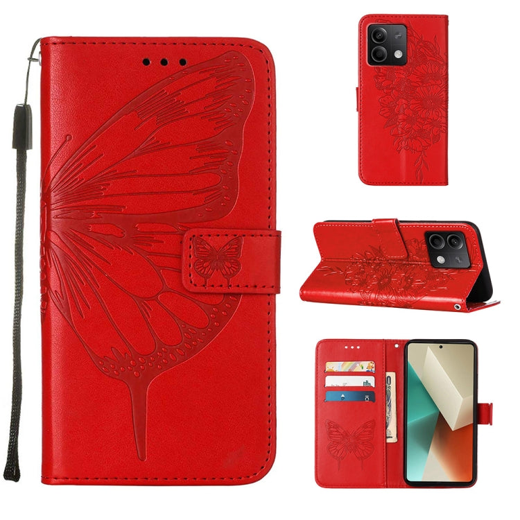 Embossed Butterfly Leather Phone Case, For Xiaomi Redmi Note 13 5G Global, For Xiaomi Redmi 13C, For Xiaomi Redmi Note 13 Pro+ 5G, For Xiaomi Redmi Note 13 Pro 5G Global, For Xiaomi Poco M6 Pro 5G / Redmi 12 4G/5G, For Xiaomi Redmi K70 / K70 Pro       ...