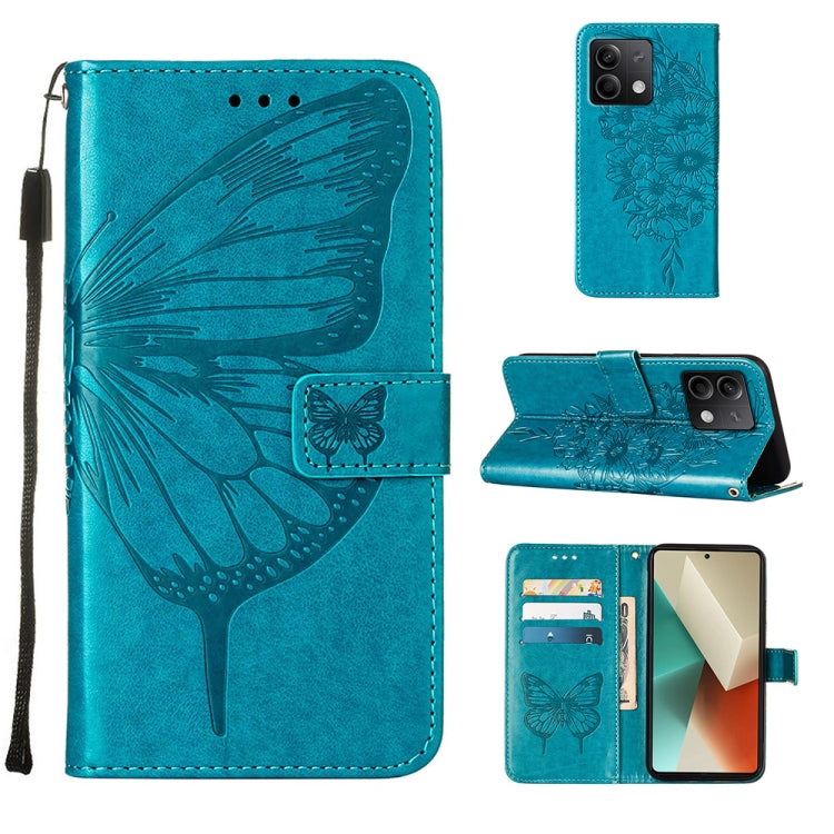 Embossed Butterfly Leather Phone Case, For Xiaomi Redmi Note 13 5G Global, For Xiaomi Redmi 13C, For Xiaomi Redmi Note 13 Pro+ 5G, For Xiaomi Redmi Note 13 Pro 5G Global, For Xiaomi Poco M6 Pro 5G / Redmi 12 4G/5G, For Xiaomi Redmi K70 / K70 Pro       ...