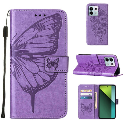 Embossed Butterfly Leather Phone Case, For Xiaomi Redmi Note 13 5G Global, For Xiaomi Redmi 13C, For Xiaomi Redmi Note 13 Pro+ 5G, For Xiaomi Redmi Note 13 Pro 5G Global, For Xiaomi Poco M6 Pro 5G / Redmi 12 4G/5G, For Xiaomi Redmi K70 / K70 Pro       ...