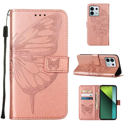 Embossed Butterfly Leather Phone Case, For Xiaomi Redmi Note 13 5G Global, For Xiaomi Redmi 13C, For Xiaomi Redmi Note 13 Pro+ 5G, For Xiaomi Redmi Note 13 Pro 5G Global, For Xiaomi Poco M6 Pro 5G / Redmi 12 4G/5G, For Xiaomi Redmi K70 / K70 Pro       ...