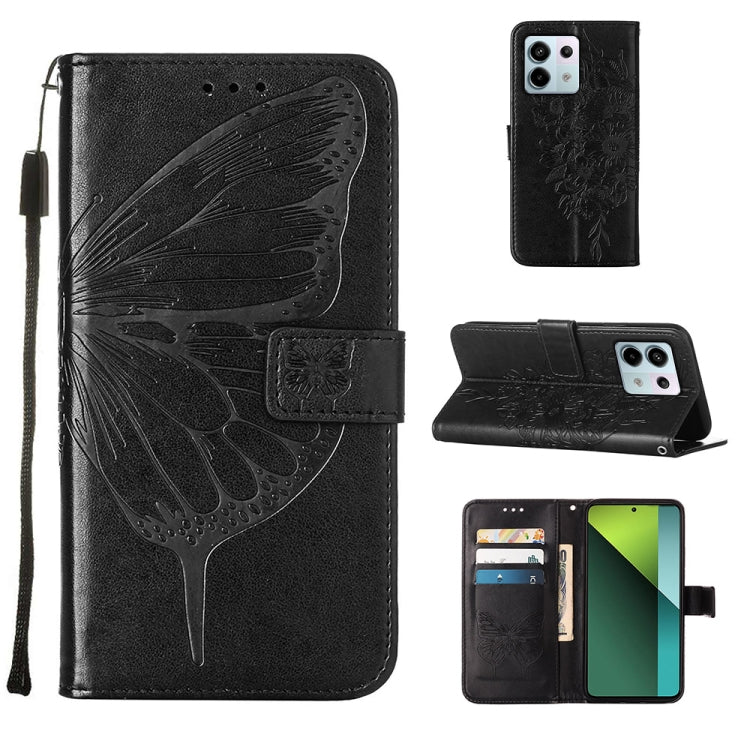 Embossed Butterfly Leather Phone Case, For Xiaomi Redmi Note 13 5G Global, For Xiaomi Redmi 13C, For Xiaomi Redmi Note 13 Pro+ 5G, For Xiaomi Redmi Note 13 Pro 5G Global, For Xiaomi Poco M6 Pro 5G / Redmi 12 4G/5G, For Xiaomi Redmi K70 / K70 Pro       ...