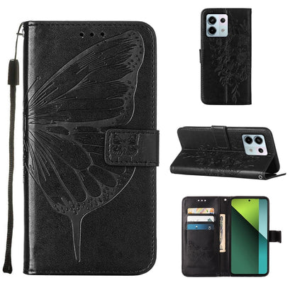 Embossed Butterfly Leather Phone Case, For Xiaomi Redmi Note 13 5G Global, For Xiaomi Redmi 13C, For Xiaomi Redmi Note 13 Pro+ 5G, For Xiaomi Redmi Note 13 Pro 5G Global, For Xiaomi Poco M6 Pro 5G / Redmi 12 4G/5G, For Xiaomi Redmi K70 / K70 Pro       ...