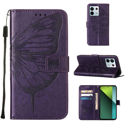 Embossed Butterfly Leather Phone Case, For Xiaomi Redmi Note 13 5G Global, For Xiaomi Redmi 13C, For Xiaomi Redmi Note 13 Pro+ 5G, For Xiaomi Redmi Note 13 Pro 5G Global, For Xiaomi Poco M6 Pro 5G / Redmi 12 4G/5G, For Xiaomi Redmi K70 / K70 Pro       ...