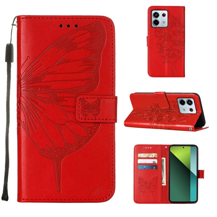 Embossed Butterfly Leather Phone Case, For Xiaomi Redmi Note 13 5G Global, For Xiaomi Redmi 13C, For Xiaomi Redmi Note 13 Pro+ 5G, For Xiaomi Redmi Note 13 Pro 5G Global, For Xiaomi Poco M6 Pro 5G / Redmi 12 4G/5G, For Xiaomi Redmi K70 / K70 Pro       ...