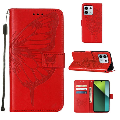 Embossed Butterfly Leather Phone Case, For Xiaomi Redmi Note 13 5G Global, For Xiaomi Redmi 13C, For Xiaomi Redmi Note 13 Pro+ 5G, For Xiaomi Redmi Note 13 Pro 5G Global, For Xiaomi Poco M6 Pro 5G / Redmi 12 4G/5G, For Xiaomi Redmi K70 / K70 Pro       ...