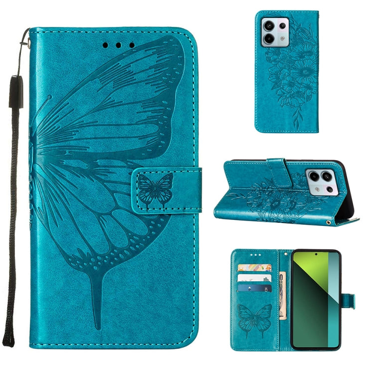 Embossed Butterfly Leather Phone Case, For Xiaomi Redmi Note 13 5G Global, For Xiaomi Redmi 13C, For Xiaomi Redmi Note 13 Pro+ 5G, For Xiaomi Redmi Note 13 Pro 5G Global, For Xiaomi Poco M6 Pro 5G / Redmi 12 4G/5G, For Xiaomi Redmi K70 / K70 Pro       ...