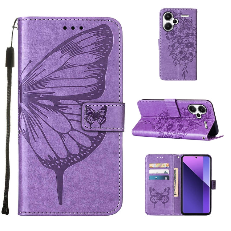 Embossed Butterfly Leather Phone Case, For Xiaomi Redmi Note 13 5G Global, For Xiaomi Redmi 13C, For Xiaomi Redmi Note 13 Pro+ 5G, For Xiaomi Redmi Note 13 Pro 5G Global, For Xiaomi Poco M6 Pro 5G / Redmi 12 4G/5G, For Xiaomi Redmi K70 / K70 Pro       ...
