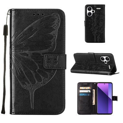 Embossed Butterfly Leather Phone Case, For Xiaomi Redmi Note 13 5G Global, For Xiaomi Redmi 13C, For Xiaomi Redmi Note 13 Pro+ 5G, For Xiaomi Redmi Note 13 Pro 5G Global, For Xiaomi Poco M6 Pro 5G / Redmi 12 4G/5G, For Xiaomi Redmi K70 / K70 Pro       ...