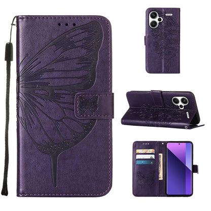 Embossed Butterfly Leather Phone Case, For Xiaomi Redmi Note 13 5G Global, For Xiaomi Redmi 13C, For Xiaomi Redmi Note 13 Pro+ 5G, For Xiaomi Redmi Note 13 Pro 5G Global, For Xiaomi Poco M6 Pro 5G / Redmi 12 4G/5G, For Xiaomi Redmi K70 / K70 Pro       ...