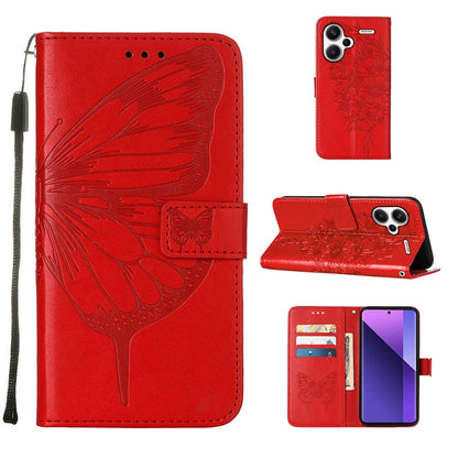 Embossed Butterfly Leather Phone Case, For Xiaomi Redmi Note 13 5G Global, For Xiaomi Redmi 13C, For Xiaomi Redmi Note 13 Pro+ 5G, For Xiaomi Redmi Note 13 Pro 5G Global, For Xiaomi Poco M6 Pro 5G / Redmi 12 4G/5G, For Xiaomi Redmi K70 / K70 Pro       ...