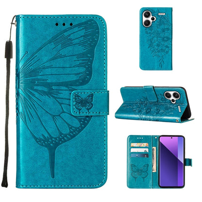 Embossed Butterfly Leather Phone Case, For Xiaomi Redmi Note 13 5G Global, For Xiaomi Redmi 13C, For Xiaomi Redmi Note 13 Pro+ 5G, For Xiaomi Redmi Note 13 Pro 5G Global, For Xiaomi Poco M6 Pro 5G / Redmi 12 4G/5G, For Xiaomi Redmi K70 / K70 Pro       ...
