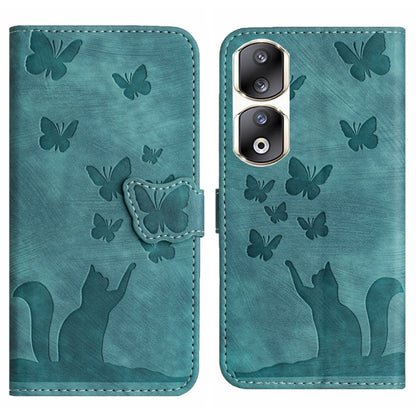 Butterfly Cat Embossing Flip Leather Phone Case, For Honor 90 Lite / X50i, For Honor 90 Pro 5G, For Honor 90 / 80