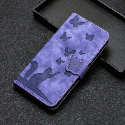 Butterfly Cat Embossing Flip Leather Phone Case, For Honor 90 Lite / X50i, For Honor 90 Pro 5G, For Honor 90 / 80