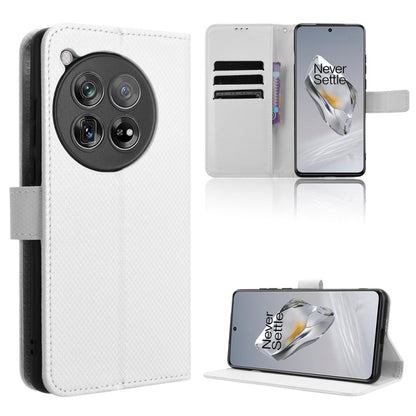 Diamond Texture Leather Phone Case, For OnePlus 12