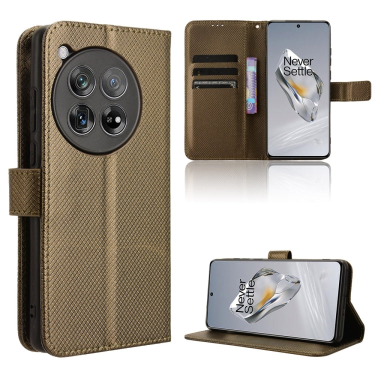 Diamond Texture Leather Phone Case, For OnePlus 12