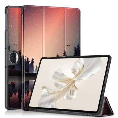 Custer Painted 3-Fold Leather Tablet Case, For Honor Pad X9a / X9 Pro, For Honor Pad V9 11.5, For Honor Pad X8a, For Honor Pad 9