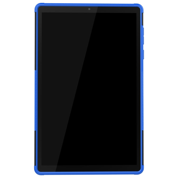 Blue-edged tablet case with slim frame and front cutouts