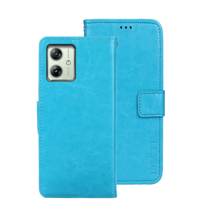 idewei Crazy Horse Texture Leather Phone Case, For Motorola Moto G54 5G EU