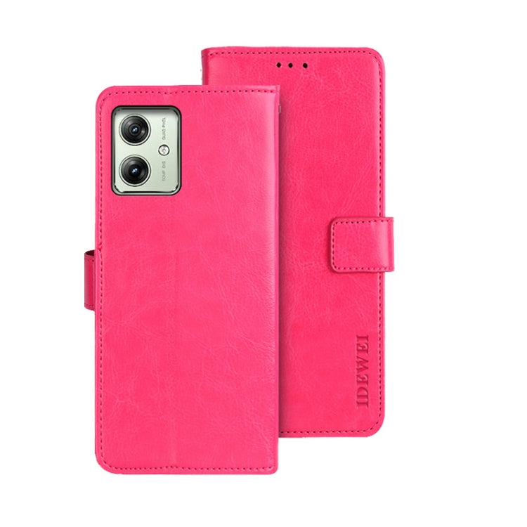 idewei Crazy Horse Texture Leather Phone Case, For Motorola Moto G54 5G EU